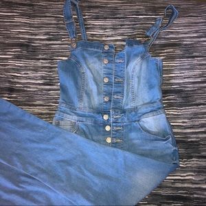 Wax Jean Wide Leg Overalls